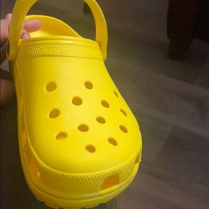 Yellow crocs size 9 in womens and size 7 in womens